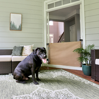 Oil Waxed Canvas Pet Safety Gate – Durable, Waterproof, Vintage-Inspired